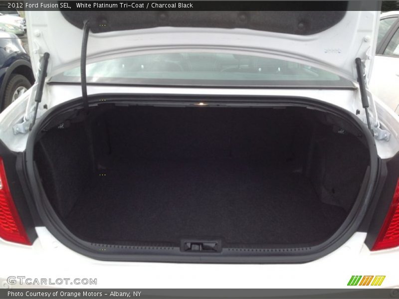 White Platinum Tri-Coat / Charcoal Black 2012 Ford Fusion SEL