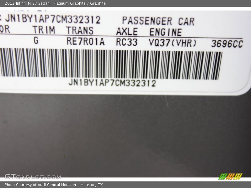 Platinum Graphite / Graphite 2012 Infiniti M 37 Sedan