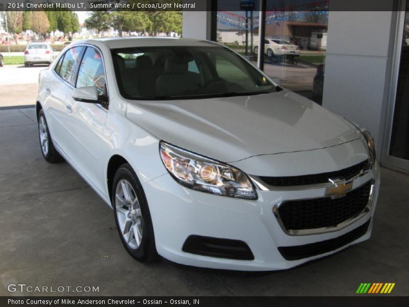 Summit White / Cocoa/Light Neutral 2014 Chevrolet Malibu LT