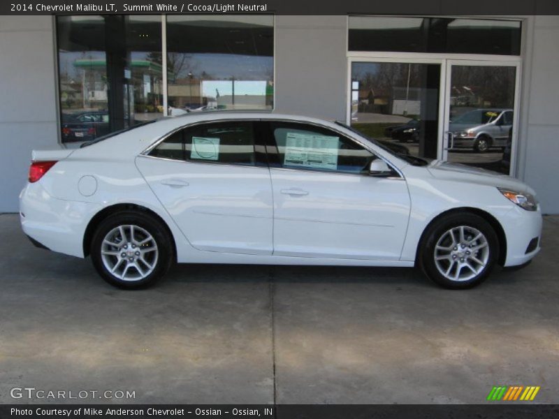 Summit White / Cocoa/Light Neutral 2014 Chevrolet Malibu LT