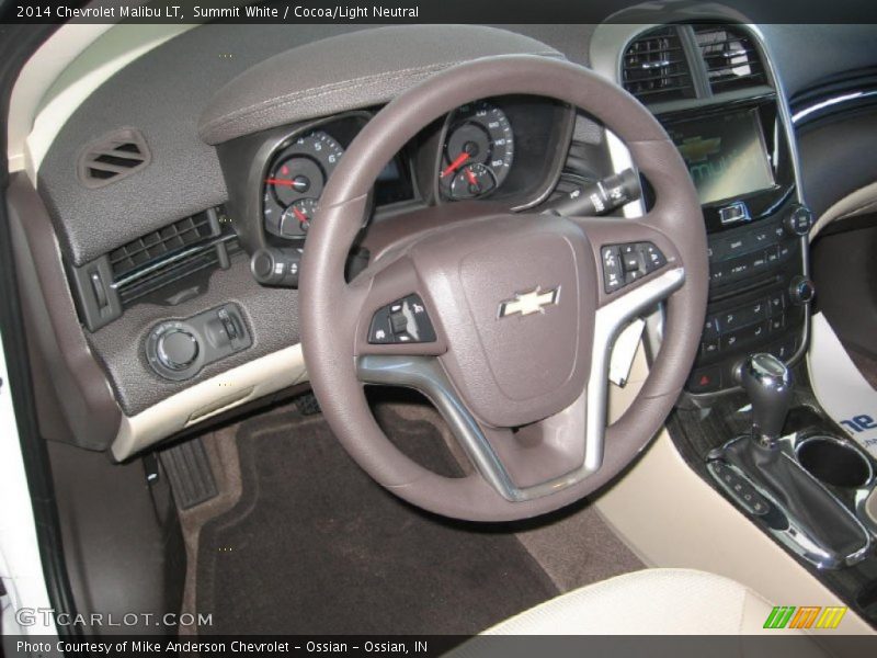 Summit White / Cocoa/Light Neutral 2014 Chevrolet Malibu LT
