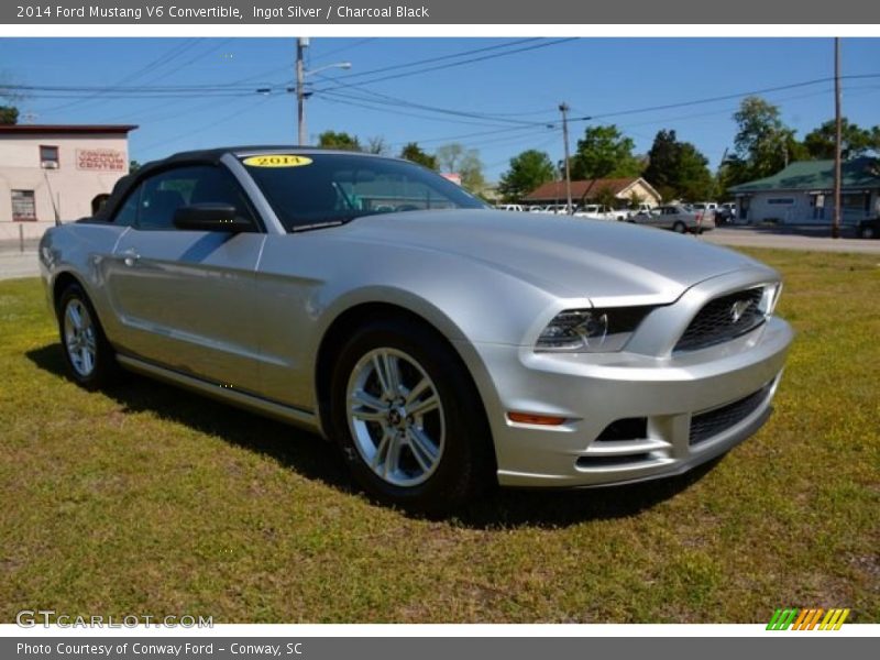 Ingot Silver / Charcoal Black 2014 Ford Mustang V6 Convertible