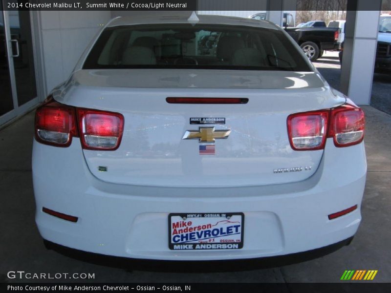Summit White / Cocoa/Light Neutral 2014 Chevrolet Malibu LT