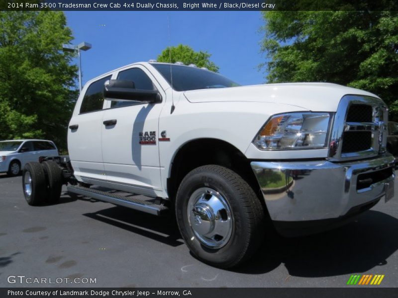Bright White / Black/Diesel Gray 2014 Ram 3500 Tradesman Crew Cab 4x4 Dually Chassis