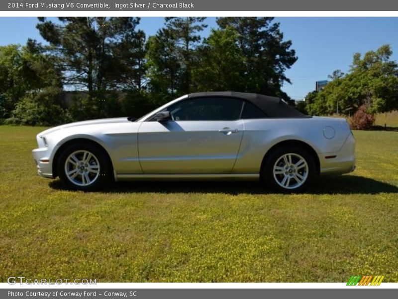 Ingot Silver / Charcoal Black 2014 Ford Mustang V6 Convertible