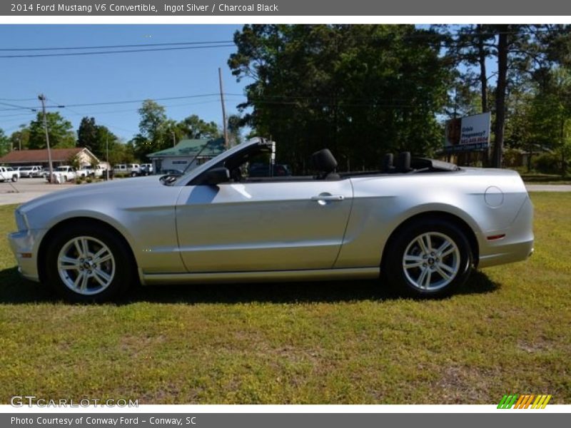 Ingot Silver / Charcoal Black 2014 Ford Mustang V6 Convertible