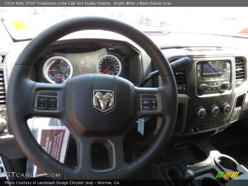 Bright White / Black/Diesel Gray 2014 Ram 3500 Tradesman Crew Cab 4x4 Dually Chassis