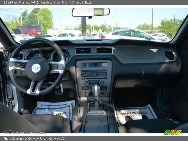 Ingot Silver / Charcoal Black 2014 Ford Mustang V6 Convertible