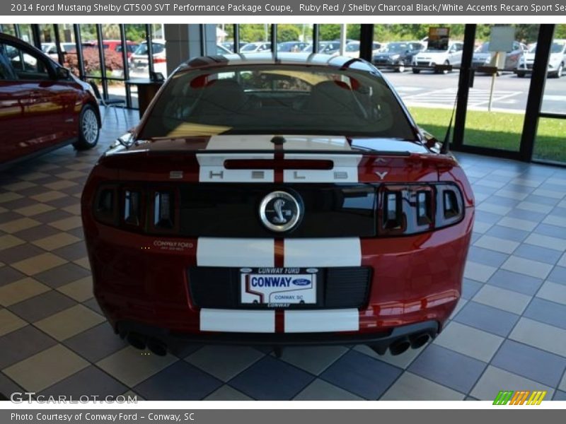 Ruby Red / Shelby Charcoal Black/White Accents Recaro Sport Seats 2014 Ford Mustang Shelby GT500 SVT Performance Package Coupe