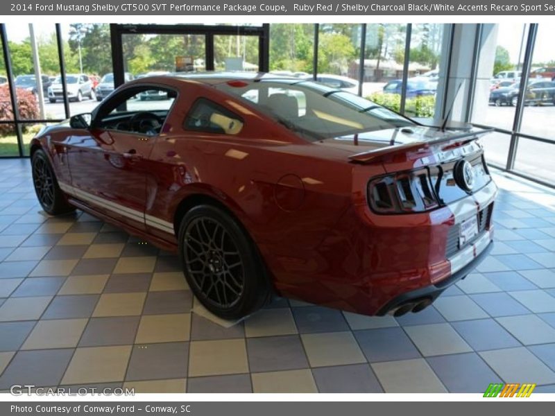 Ruby Red / Shelby Charcoal Black/White Accents Recaro Sport Seats 2014 Ford Mustang Shelby GT500 SVT Performance Package Coupe