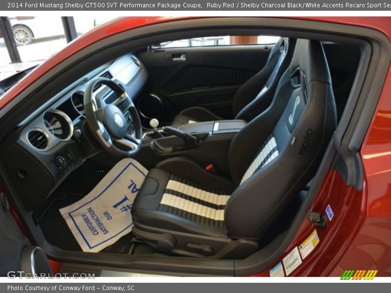  2014 Mustang Shelby GT500 SVT Performance Package Coupe Shelby Charcoal Black/White Accents Recaro Sport Seats Interior