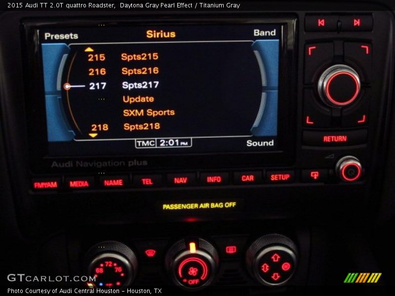 Controls of 2015 TT 2.0T quattro Roadster