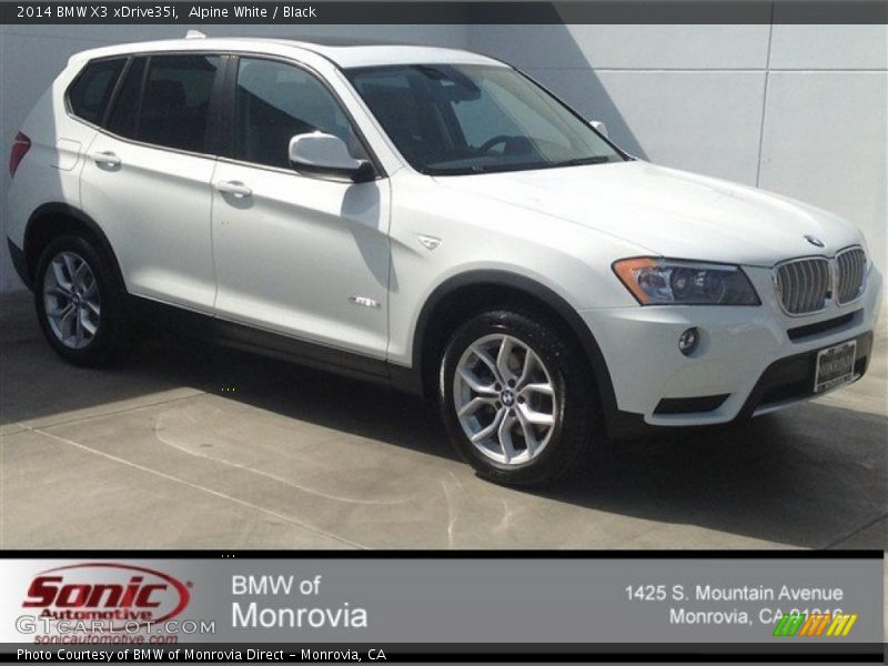 Alpine White / Black 2014 BMW X3 xDrive35i