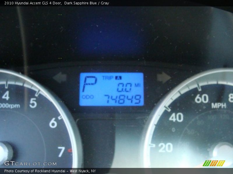 Dark Sapphire Blue / Gray 2010 Hyundai Accent GLS 4 Door