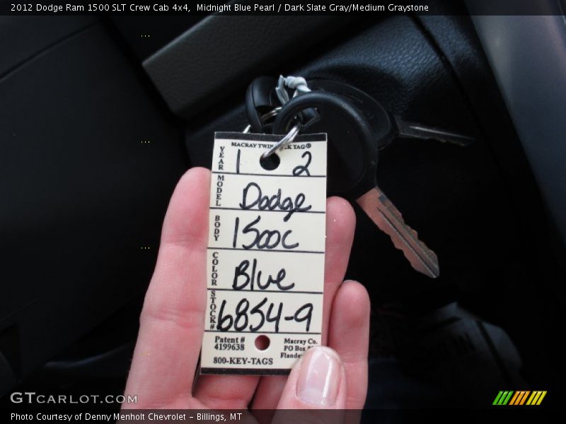 Midnight Blue Pearl / Dark Slate Gray/Medium Graystone 2012 Dodge Ram 1500 SLT Crew Cab 4x4