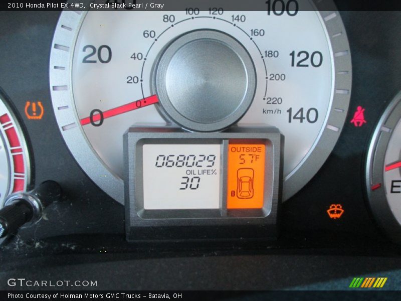 Crystal Black Pearl / Gray 2010 Honda Pilot EX 4WD