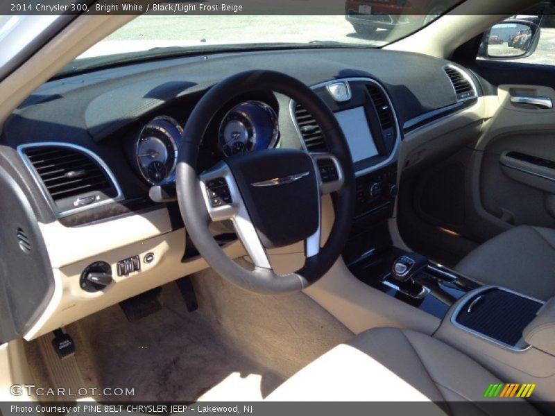 Bright White / Black/Light Frost Beige 2014 Chrysler 300