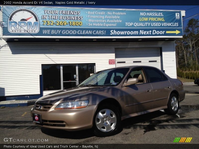 Naples Gold Metallic / Ivory 2002 Honda Accord EX V6 Sedan