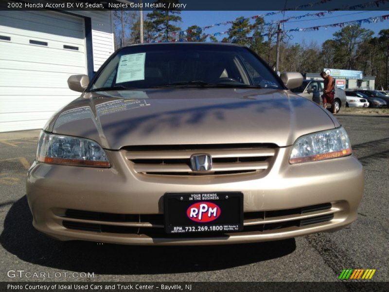 Naples Gold Metallic / Ivory 2002 Honda Accord EX V6 Sedan