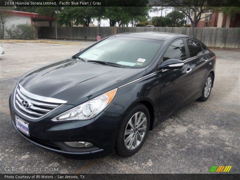 Pacific Blue Pearl / Gray 2014 Hyundai Sonata Limited