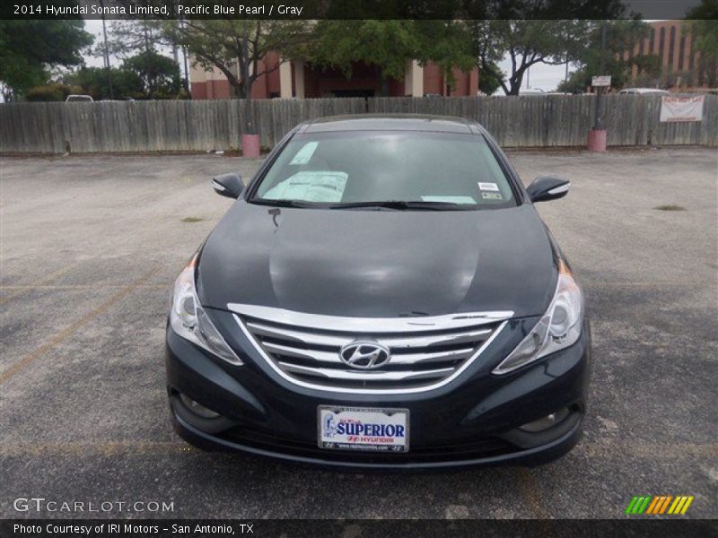 Pacific Blue Pearl / Gray 2014 Hyundai Sonata Limited