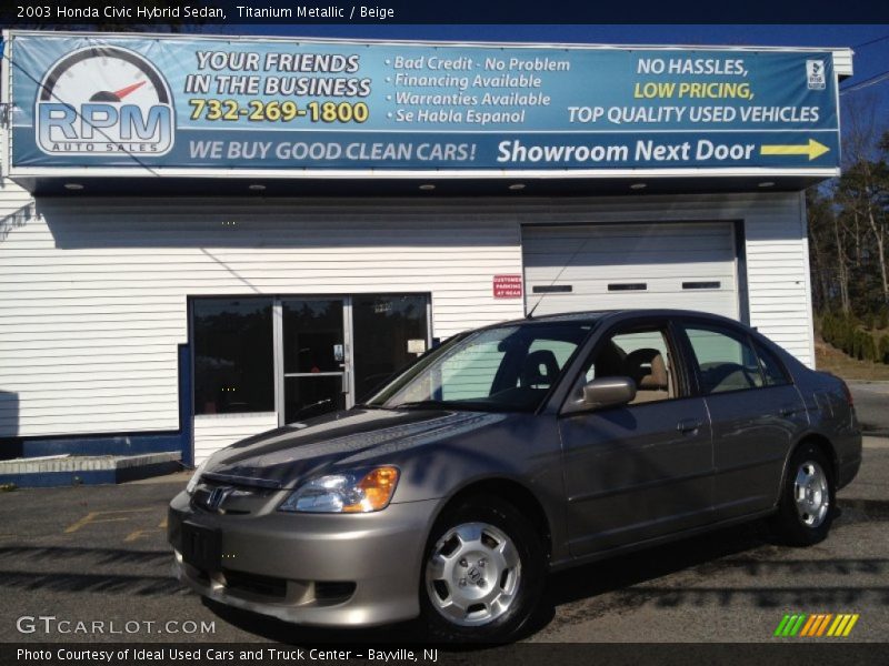 Titanium Metallic / Beige 2003 Honda Civic Hybrid Sedan