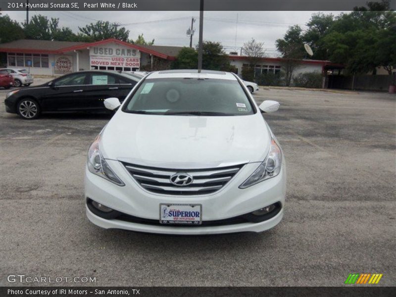 Pearl White / Black 2014 Hyundai Sonata SE
