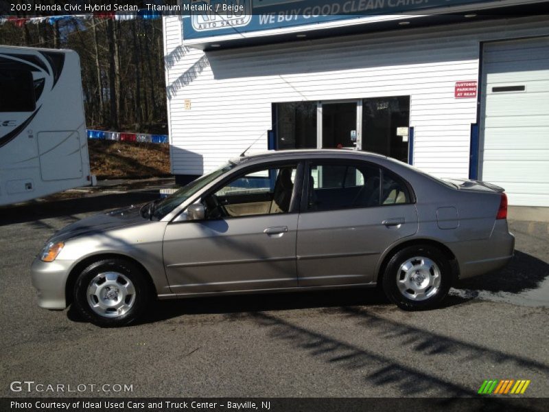 Titanium Metallic / Beige 2003 Honda Civic Hybrid Sedan
