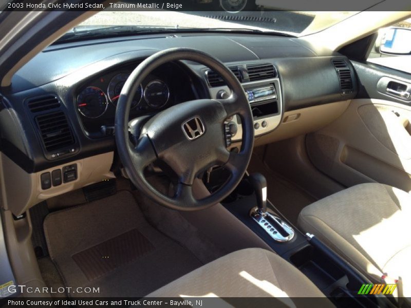 Titanium Metallic / Beige 2003 Honda Civic Hybrid Sedan
