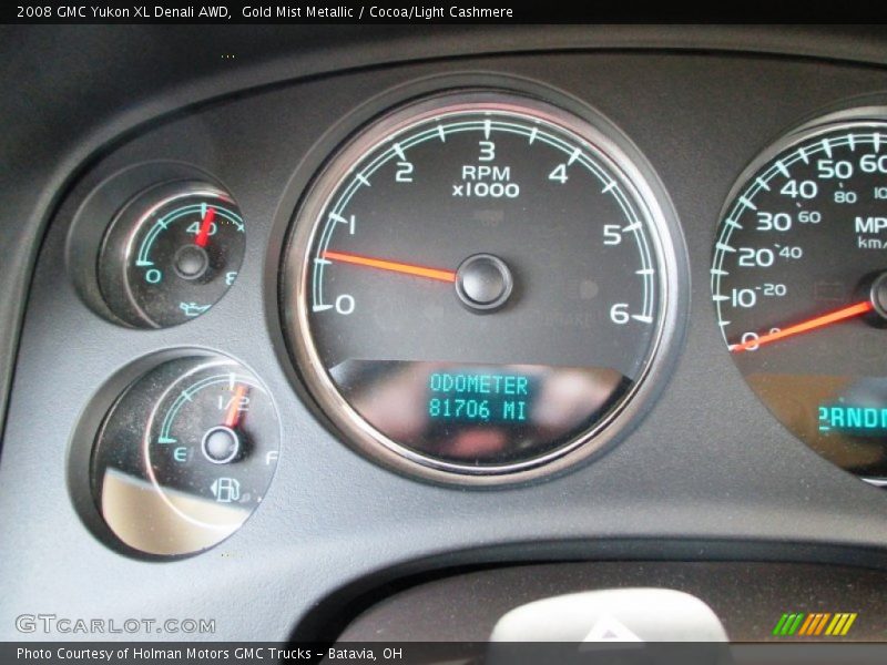 Gold Mist Metallic / Cocoa/Light Cashmere 2008 GMC Yukon XL Denali AWD