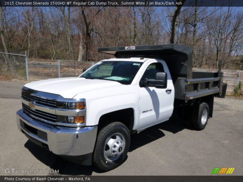 Front 3/4 View of 2015 Silverado 3500HD WT Regular Cab Dump Truck