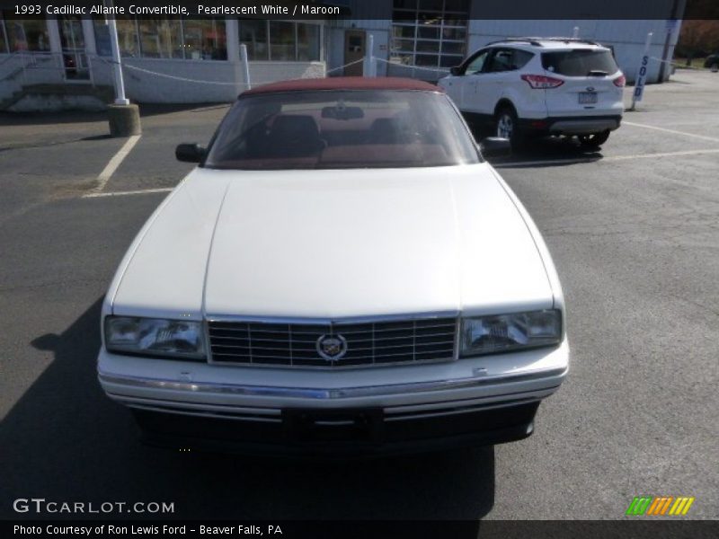 Pearlescent White / Maroon 1993 Cadillac Allante Convertible
