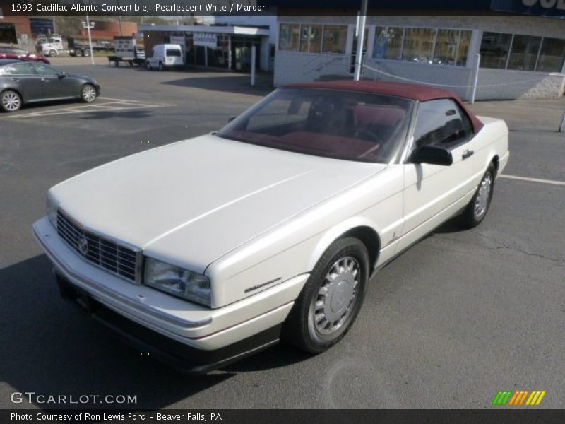 Pearlescent White / Maroon 1993 Cadillac Allante Convertible