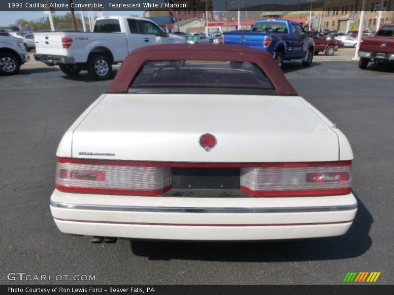 Pearlescent White / Maroon 1993 Cadillac Allante Convertible