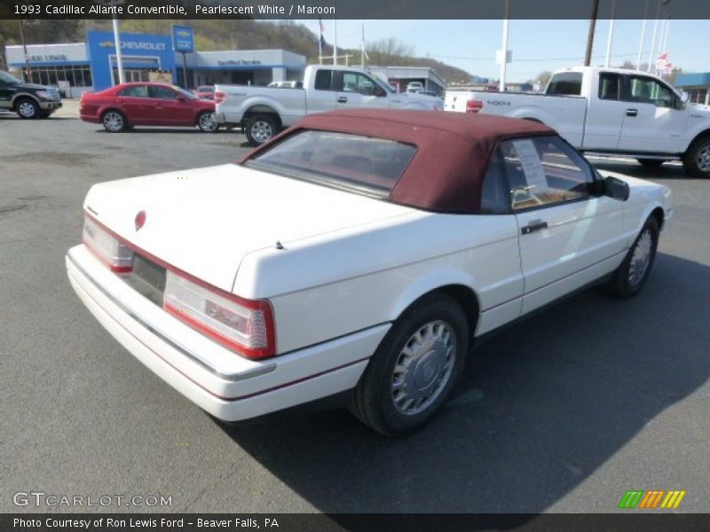 Pearlescent White / Maroon 1993 Cadillac Allante Convertible