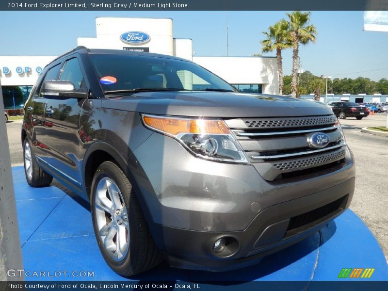 Sterling Gray / Medium Light Stone 2014 Ford Explorer Limited