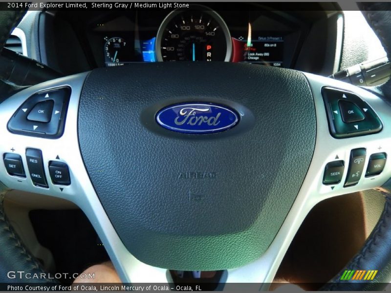Sterling Gray / Medium Light Stone 2014 Ford Explorer Limited