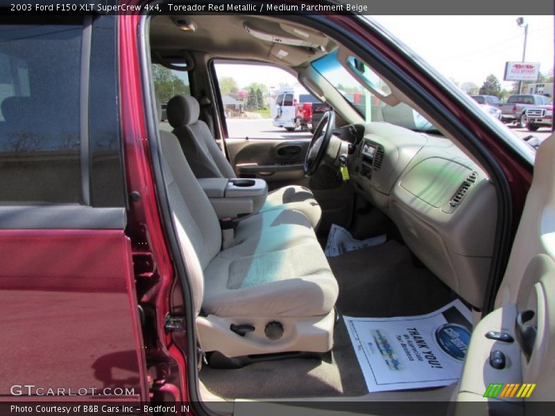 Toreador Red Metallic / Medium Parchment Beige 2003 Ford F150 XLT SuperCrew 4x4