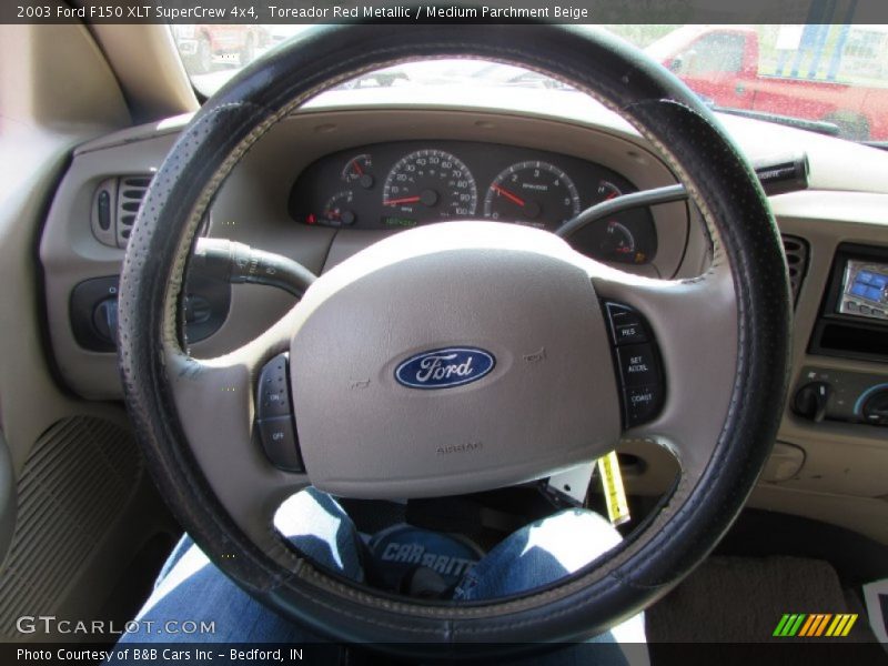 Toreador Red Metallic / Medium Parchment Beige 2003 Ford F150 XLT SuperCrew 4x4