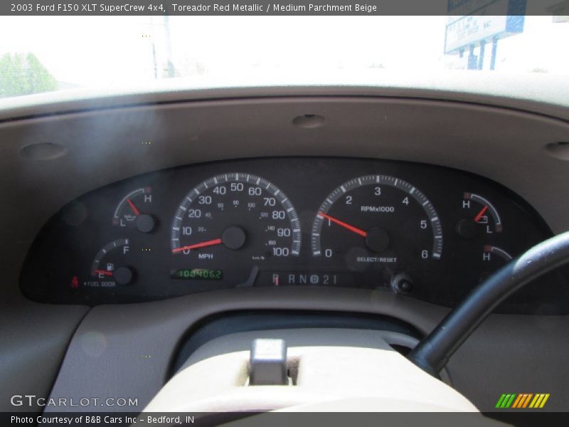 Toreador Red Metallic / Medium Parchment Beige 2003 Ford F150 XLT SuperCrew 4x4