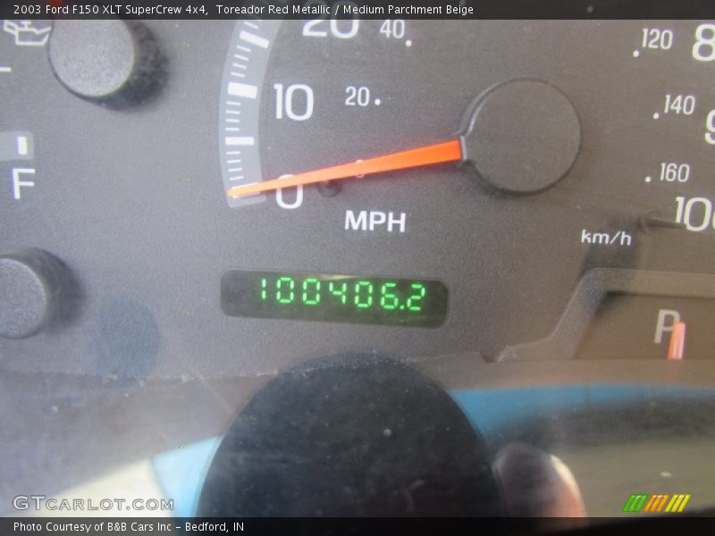 Toreador Red Metallic / Medium Parchment Beige 2003 Ford F150 XLT SuperCrew 4x4