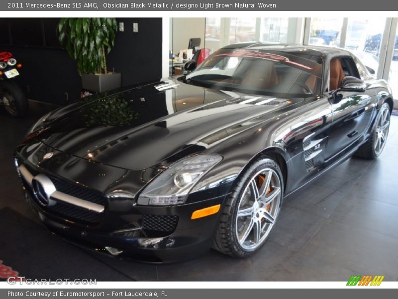 Obsidian Black Metallic / designo Light Brown Natural Woven 2011 Mercedes-Benz SLS AMG