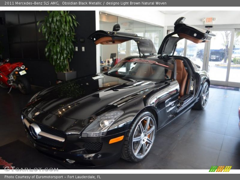 Obsidian Black Metallic / designo Light Brown Natural Woven 2011 Mercedes-Benz SLS AMG