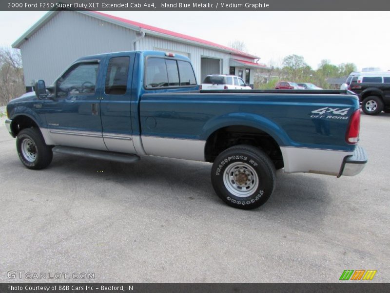 Island Blue Metallic / Medium Graphite 2000 Ford F250 Super Duty XLT Extended Cab 4x4