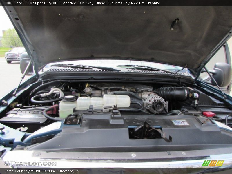 Island Blue Metallic / Medium Graphite 2000 Ford F250 Super Duty XLT Extended Cab 4x4