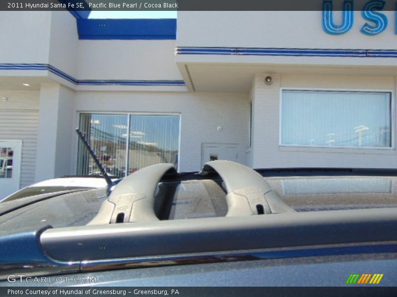 Pacific Blue Pearl / Cocoa Black 2011 Hyundai Santa Fe SE