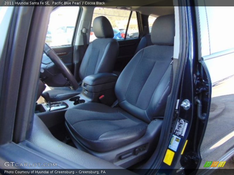 Pacific Blue Pearl / Cocoa Black 2011 Hyundai Santa Fe SE