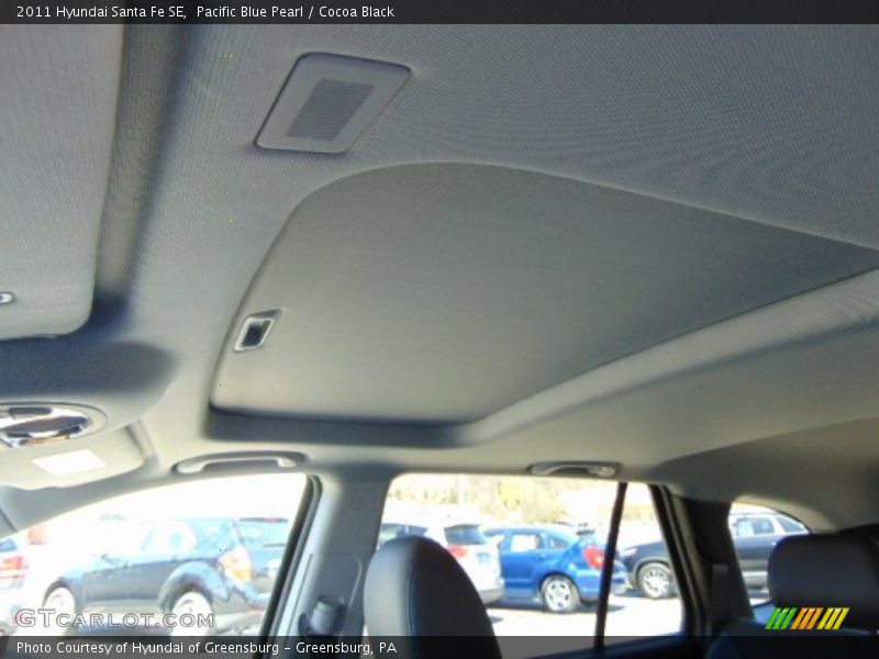 Pacific Blue Pearl / Cocoa Black 2011 Hyundai Santa Fe SE