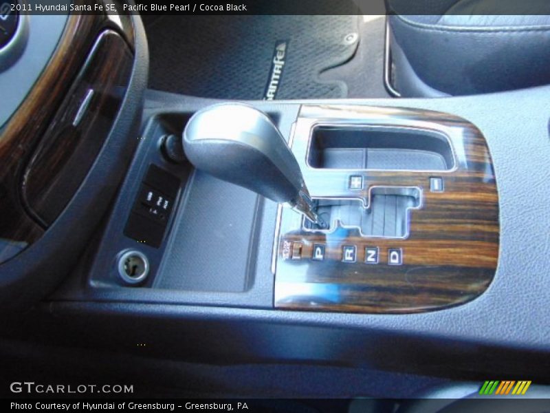 Pacific Blue Pearl / Cocoa Black 2011 Hyundai Santa Fe SE