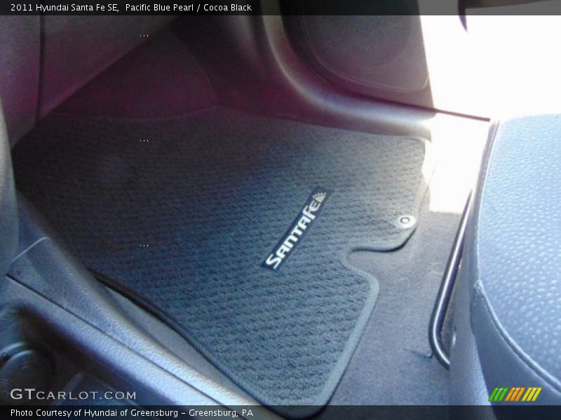 Pacific Blue Pearl / Cocoa Black 2011 Hyundai Santa Fe SE